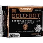 Speer Gold Dot Short Bbl 9mm - 20rd 10bx/cs Lugr+p 124gr Gdhp