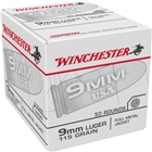 Winchester Usa 9mm Luger - 50rd 20bx/cs 115gr Fmj-rn