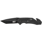 S&w Knife Clip Folder 3.8" - Blade Black W/ Strap Cutter