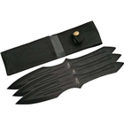 Szco Rite Edge 9.75" Throwing - Knife Black 3pc Set W/sheath