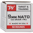 Winchester Nato 9mm Luger - 124gr Fmj-rn 50rd 20bx/cs