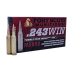 Fort Scott Munitions Tumble Upon Impact (tui), Fsm 243-080-scv      243win  80gr Scs Tui    20/10