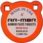 Ar-mor 4" Ar500 Steel Gong - 3/8" Thick Steel Orange Round