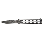 Bear & Son Butterfly Knife - 3.38" Black Damascus