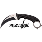 Mc Survivor 4" Hawkbill Blade - W/sheath Black/stonewash